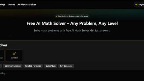 Free AI Math Solver application interface and features