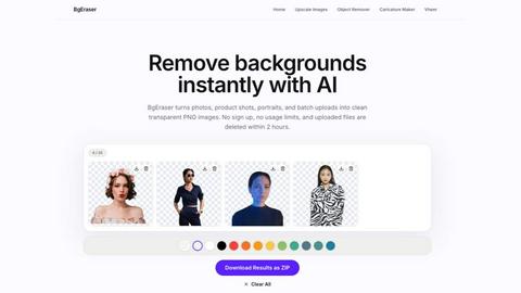 Bg Eraser application interface and features
