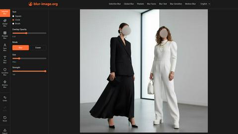 Blur Image Online application interface and features