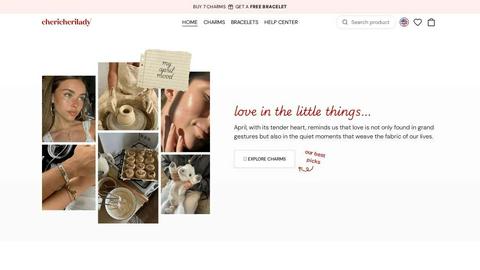 Chericherilady application interface and features