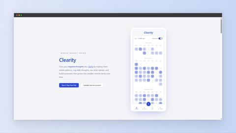 Clearity application interface and features