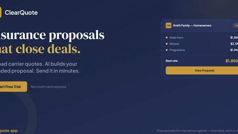 ClearQuote application interface and features