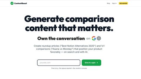 ContentBoost application interface and features