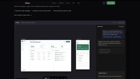 dMaya.ai application interface and features