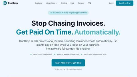DueDrop application interface and features