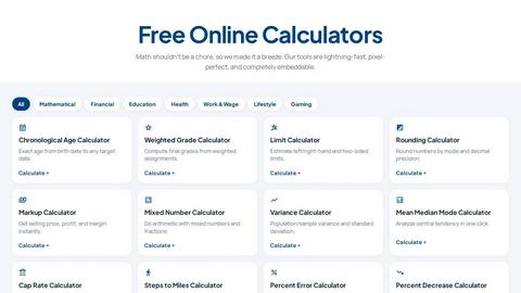 EasyCalc application interface and features