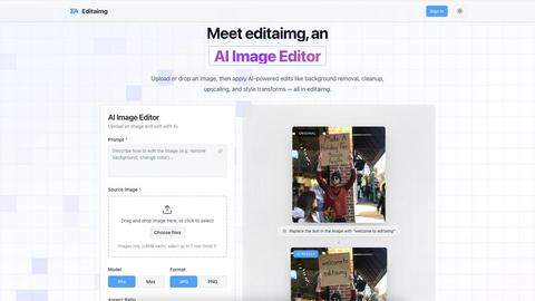 Editaimg application interface and features