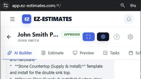 EZ-Estimates application interface and features