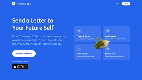 FuturePost application interface and features