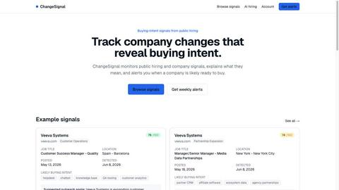 ChangeSignal application interface and features