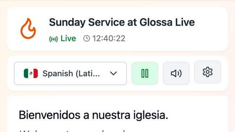 Glossa application interface and features