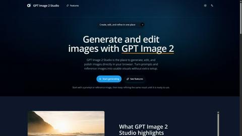 GPT Image 2 Studio application interface and features