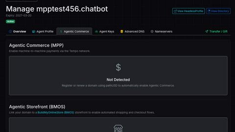 Headless Domains application interface and features