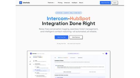 Interhubz application interface and features