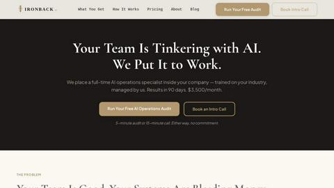 Ironback application interface and features