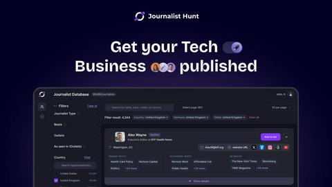 Journalist Hunt application interface and features