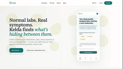 Kelda application interface and features