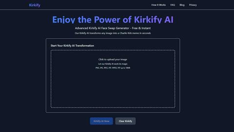 kirkify AI application interface and features