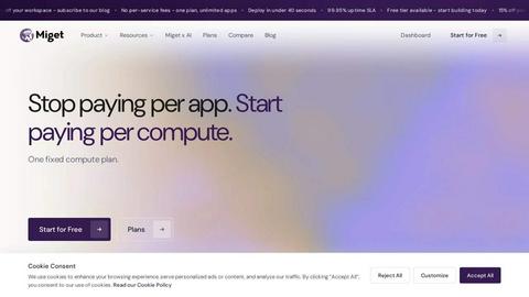 Miget application interface and features