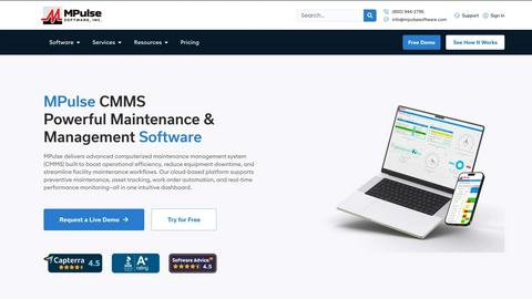 MPulse CMMS Software application interface and features