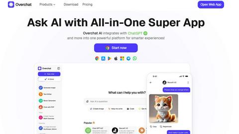 Overchat AI application interface and features