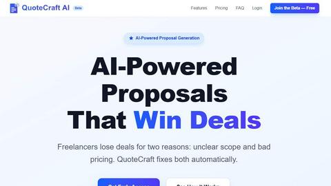 QuoteCraft AI application interface and features