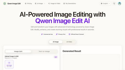 Qwen Image Edit application interface and features