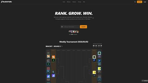 RankInPublic application interface and features