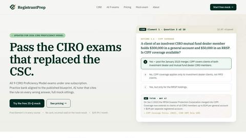 Registrant Prep application interface and features