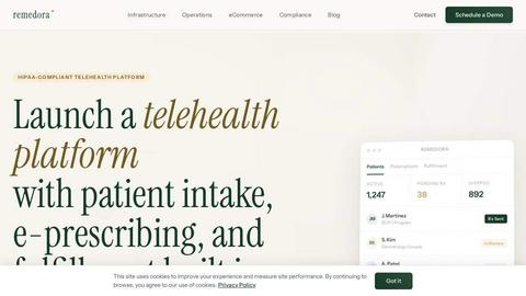 Remedora application interface and features