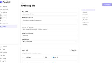 RouteRobin application interface and features