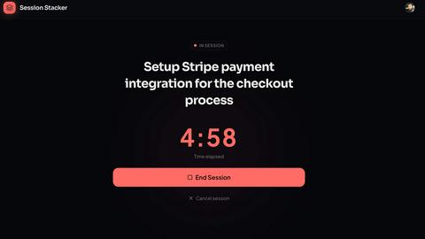 Session Stacker application interface and features