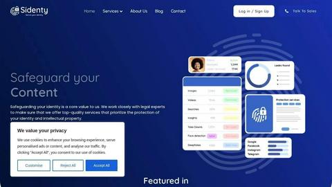 Copyright Protection - DMCA application interface and features