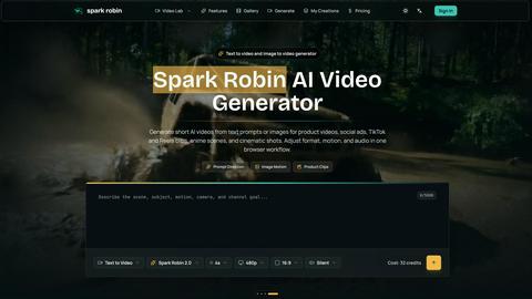 Spark Robin application interface and features