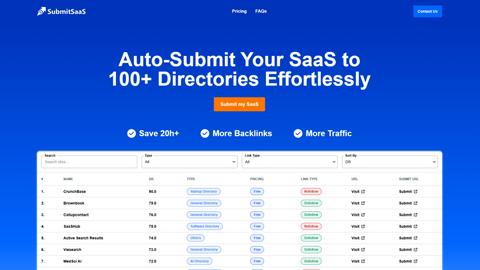 SubmitSaaS application interface and features