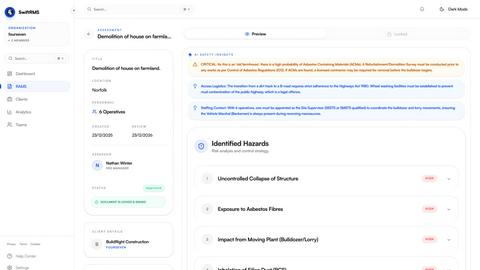 swiftRMS application interface and features