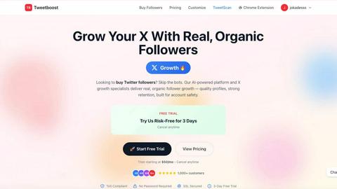 Tweetboost application interface and features