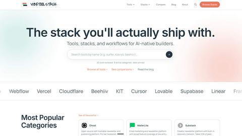 Vibetoolstack application interface and features