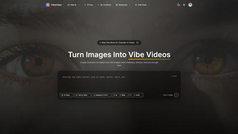 VibeVideo application interface and features
