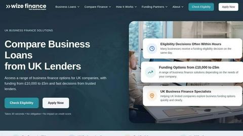 Wize Finance Eligibility Check application interface and features