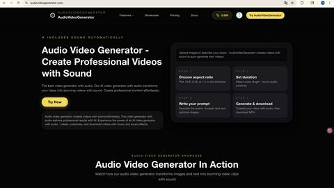 audiovideogenerator application interface and features