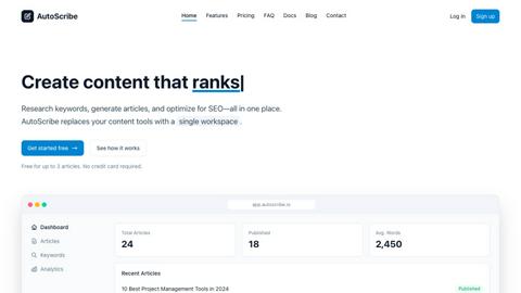 AutoScribe application interface and features