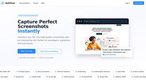 BoltShot application interface and features