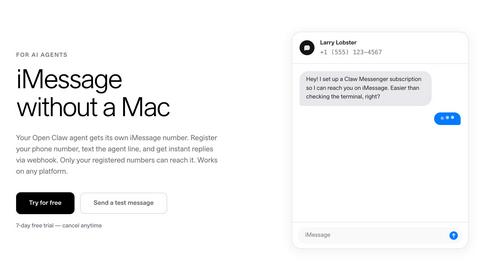 Claw Messenger application interface and features
