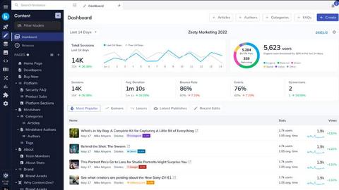 Content.One application interface and features