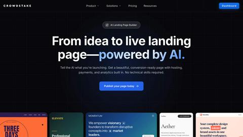 Crowdstake AI application interface and features