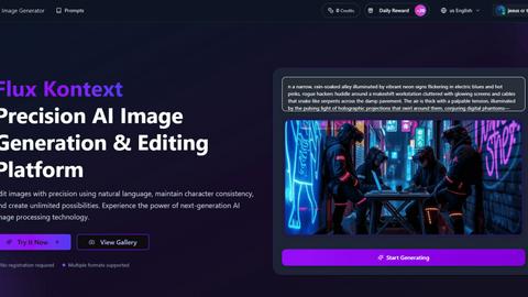 Flux Kontext AI application interface and features