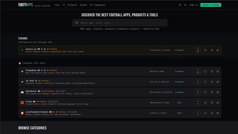 footyapps application interface and features