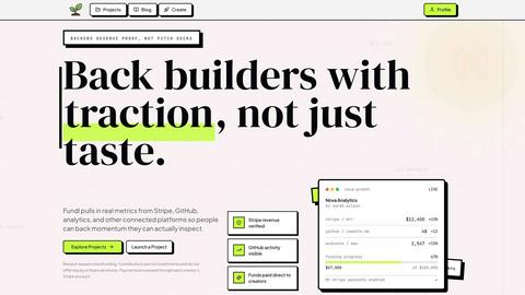 Fundl application interface and features