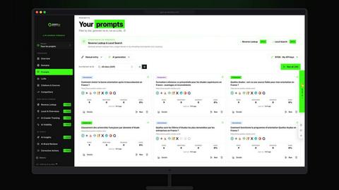 GEO AI MENTION application interface and features